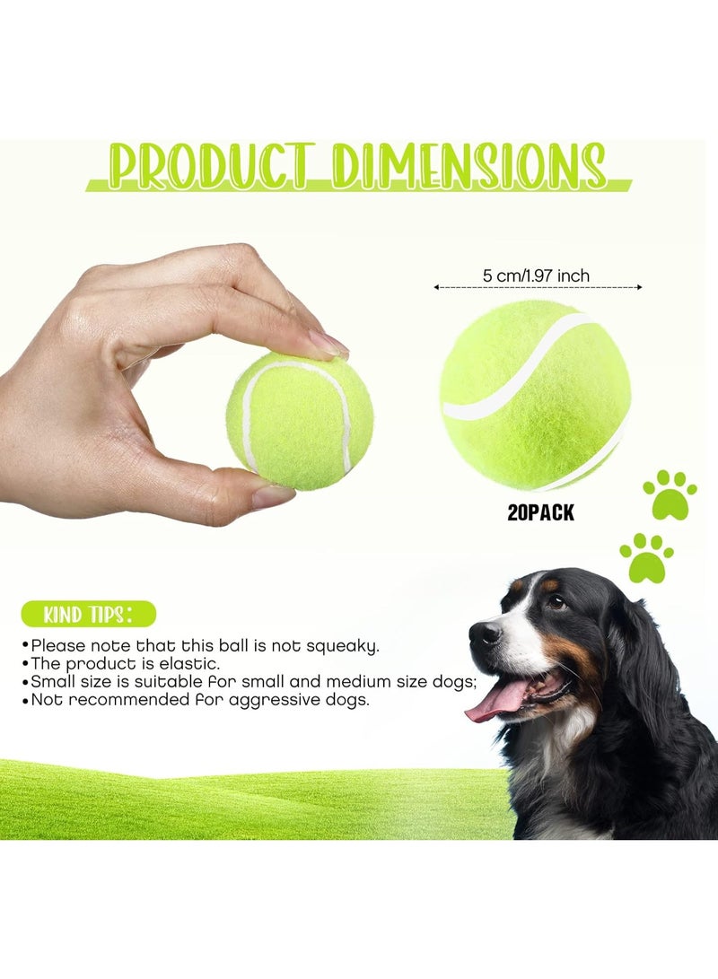 20 Pieces Dog Tennis Balls 2 Inch Mini Tennis Balls for Small Dog Pet Fetching Toy Rubber Felt Training Toys for Puppy Pet Playing Exercise and Practice(Yellow) - Image 5