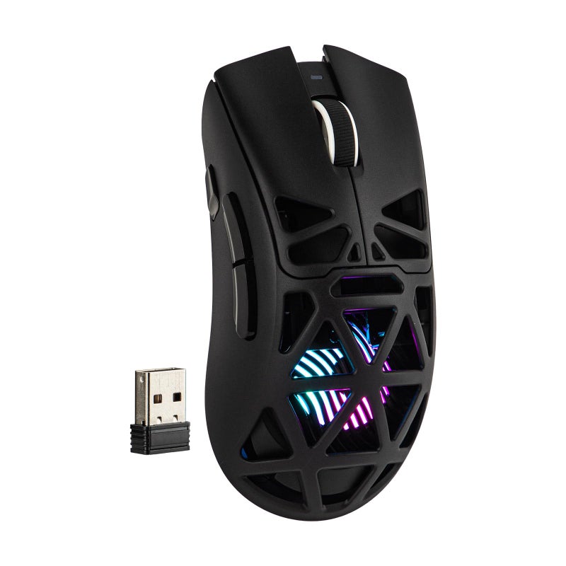 MechLands Aula SC620 Gaming Mouse, 2.4G/USB-C/BT Wireless Mouse with 400mAh Battery, Adjustable 12,000 DPI & 1000 Polling Rate, PAW3311 Sensor, RGB Lighting, Programmable Buttons, for Win/Mac (Black) - Image 1