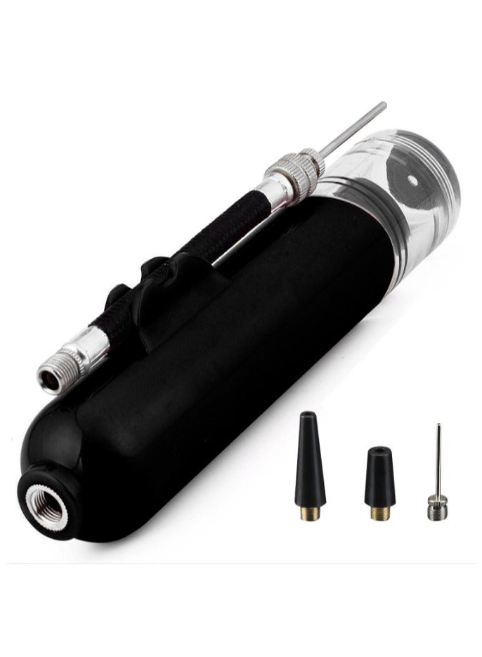 8 بوصة مضخة الكرة ، مزدوجة بالنيابة مضخة الهواء ، مع اثنين من الإبر اثنين من الفوهات ، كرة القدم ، كرة السلة ، الكرة الطائرة ، بالون ، دراجة ، أسود - Image 1