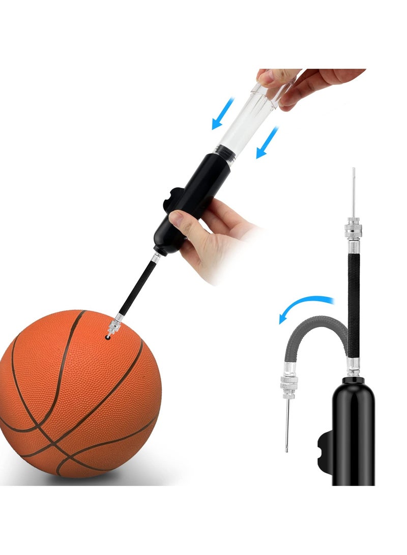8 بوصة مضخة الكرة ، مزدوجة بالنيابة مضخة الهواء ، مع اثنين من الإبر اثنين من الفوهات ، كرة القدم ، كرة السلة ، الكرة الطائرة ، بالون ، دراجة ، أسود - Image 2