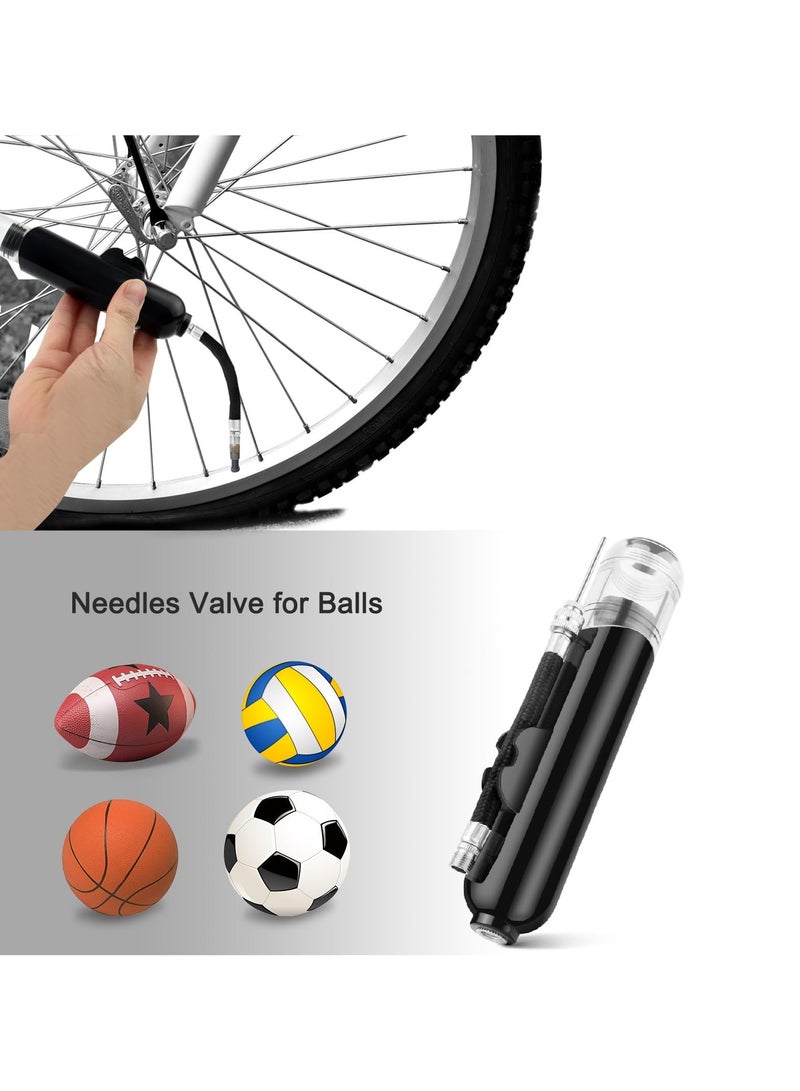 8 بوصة مضخة الكرة ، مزدوجة بالنيابة مضخة الهواء ، مع اثنين من الإبر اثنين من الفوهات ، كرة القدم ، كرة السلة ، الكرة الطائرة ، بالون ، دراجة ، أسود - Image 3