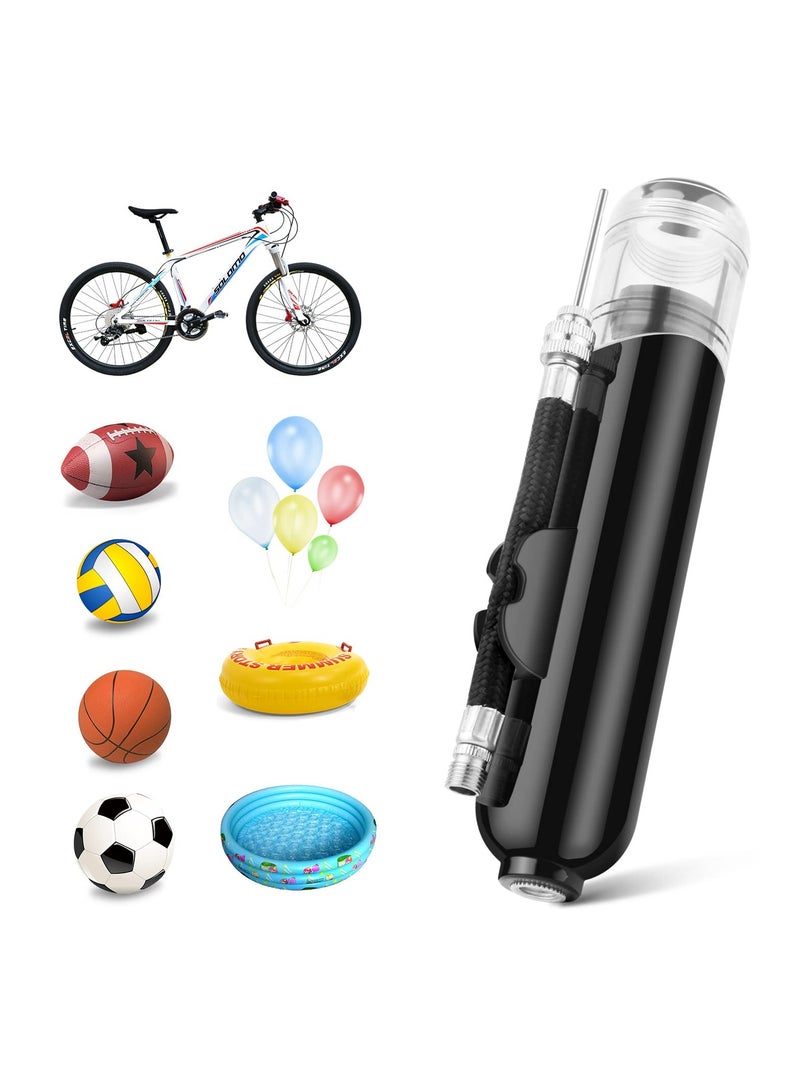 8 بوصة مضخة الكرة ، مزدوجة بالنيابة مضخة الهواء ، مع اثنين من الإبر اثنين من الفوهات ، كرة القدم ، كرة السلة ، الكرة الطائرة ، بالون ، دراجة ، أسود - Image 4