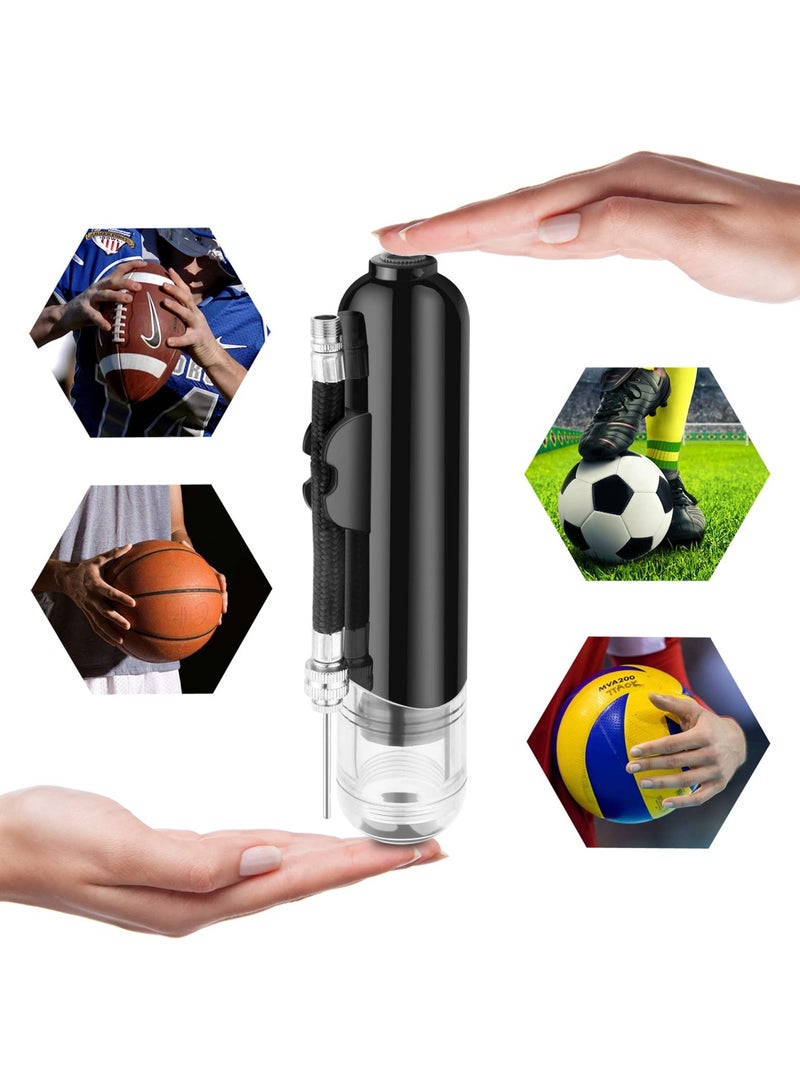 8 بوصة مضخة الكرة ، مزدوجة بالنيابة مضخة الهواء ، مع اثنين من الإبر اثنين من الفوهات ، كرة القدم ، كرة السلة ، الكرة الطائرة ، بالون ، دراجة ، أسود - Image 5