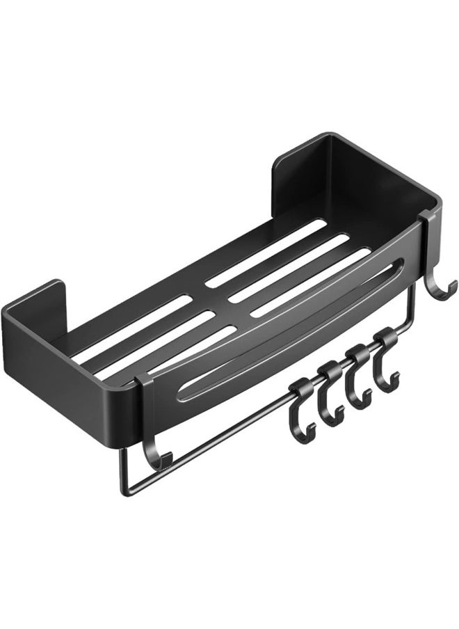 IBAMA - IBAMA Space Aluminum Bathroom Shelf, THICKENED Shower Caddy Shelves, No-drill Wall Mount Organizer Storage Rack, Corner Shelf with Movable Hooks Towel Bar Bathroom Accessories - Image 1