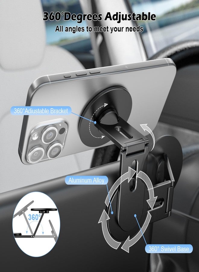 CloudValley Magnetic Phone Holder for Tesla Model Y/3, Foldable Hidden Tesla Phone Mount Fit for iPhone 17/16/15/14/13 seirs, PC Monitor, Compatible with Magsafe Car Mount for Tesla Accessory, Black - Image 3