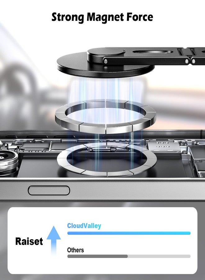 CloudValley Magnetic Phone Holder for Tesla Model Y/3, Foldable Hidden Tesla Phone Mount Fit for iPhone 17/16/15/14/13 seirs, PC Monitor, Compatible with Magsafe Car Mount for Tesla Accessory, Black - Image 4