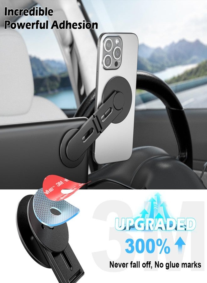 CloudValley Magnetic Phone Holder for Tesla Model Y/3, Foldable Hidden Tesla Phone Mount Fit for iPhone 17/16/15/14/13 seirs, PC Monitor, Compatible with Magsafe Car Mount for Tesla Accessory, Black - Image 2