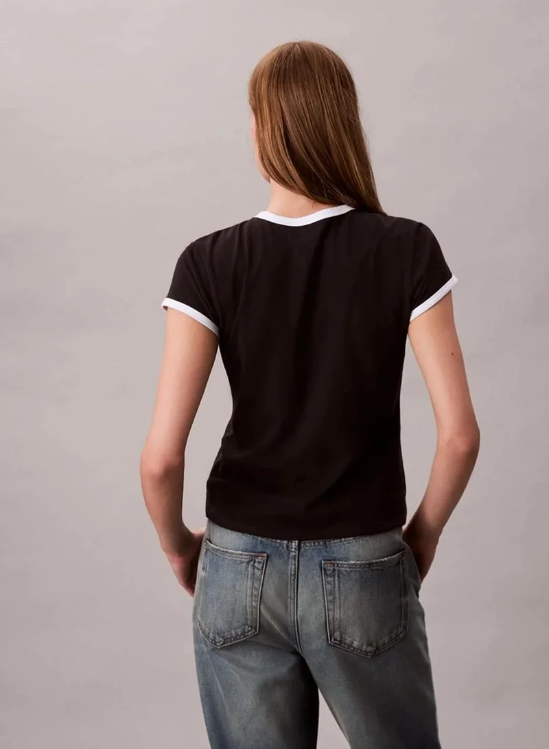 Calvin Klein Jeans black 1968 Logo Graphic Baby Tee for Women | Best Price UAE