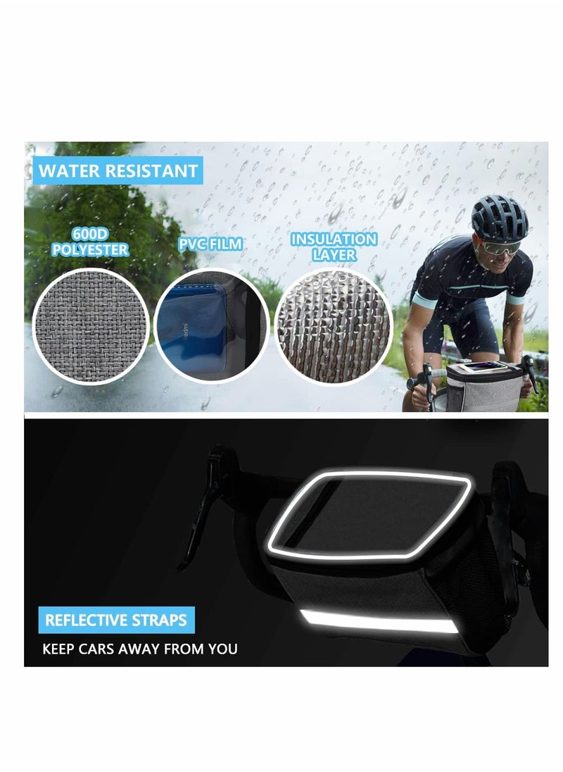 Y&D Bike Basket, Insulated Thermal Cooler, Water Resistant Handlebar Bag with Phone Mount, for Accessories Kids Girls Boys Men Women Scooter Cruiser  - Image 4