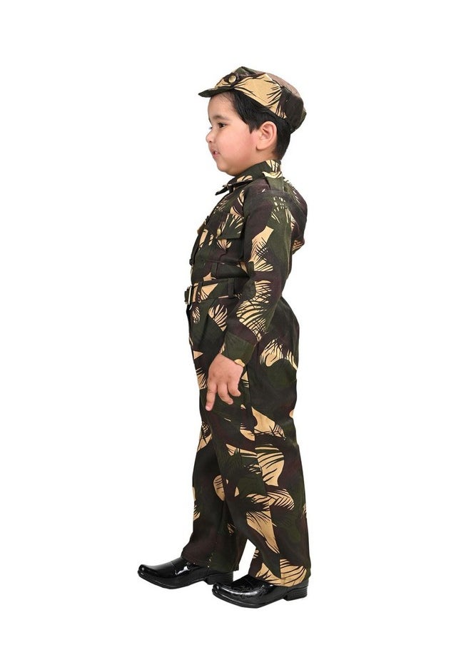 BookMyCostume BookMyCostume Indian Para Military with Whistle Special Forces Professional Commandos Camouflage Print Kids Fancy Dress Costume 7-8 years  - Image 4