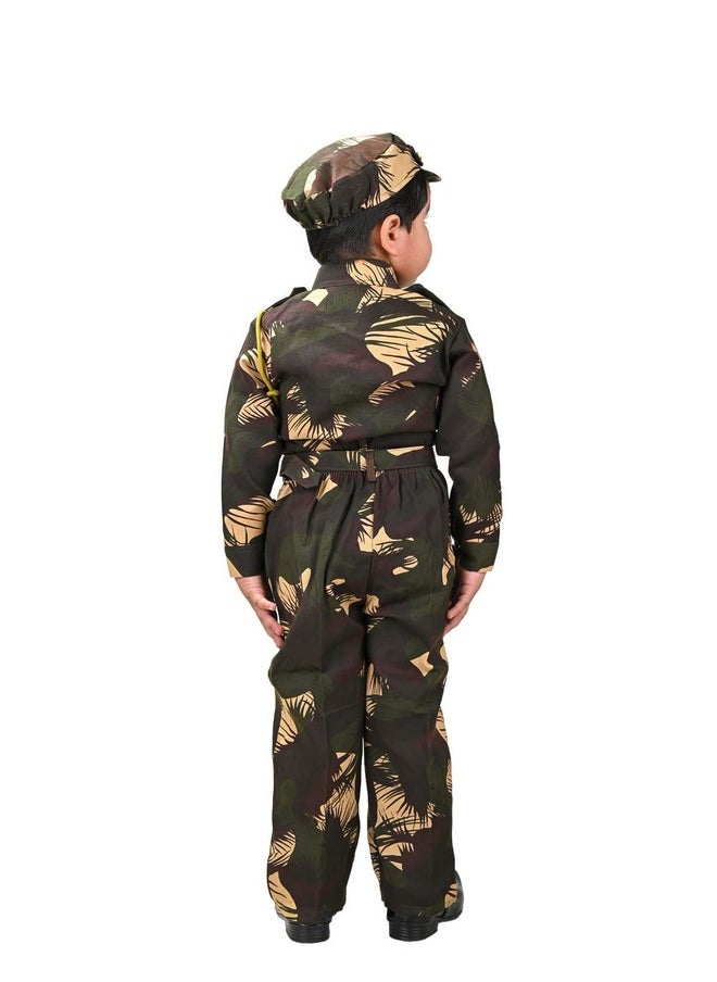 BookMyCostume BookMyCostume Indian Para Military with Whistle Special Forces Professional Commandos Camouflage Print Kids Fancy Dress Costume 7-8 years  - Image 3