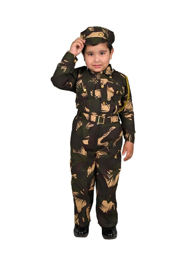 BookMyCostume BookMyCostume Indian Para Military with Whistle Special Forces Professional Commandos Camouflage Print Kids Fancy Dress Costume 7-8 years  - Image 5