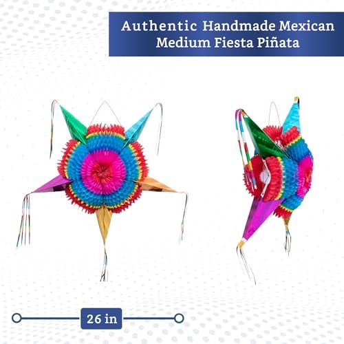 FIESTA WRAPS Mexican Piata Medium 26 inches Authentic Handmade Foldable Pinata for Birthday Party Piatas para Cumpleaos Fiesta Piniata Mexican Star Pinata Cinco de Mayo Pinatas - Image 5