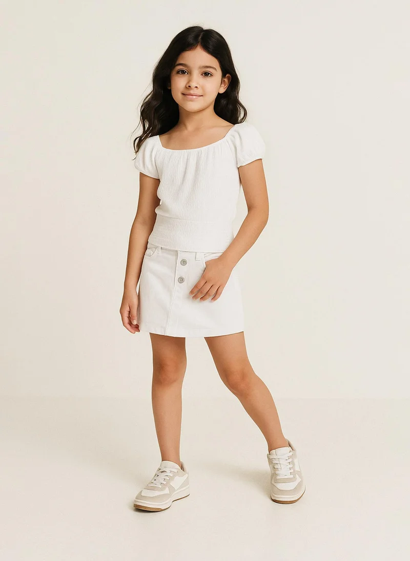 MINOTI Girls Off-Shoulder Top with Double Straps