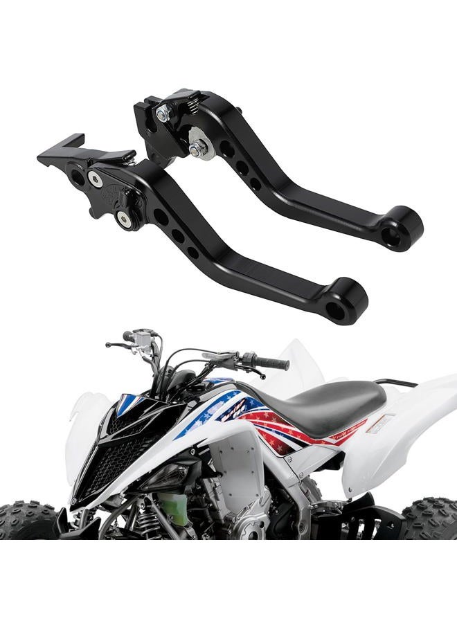 Wacece ATV Clutch and Brake Lever Set Adjustable Handle for Raptor YFM 700R 700 2008-2025 Black - Image 1
