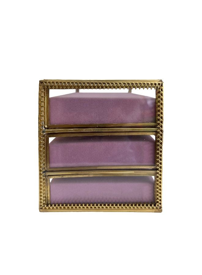 Large Jewelry Display Box Gold Nordic style Makeup Organizer Carrying Cases  - Image 3