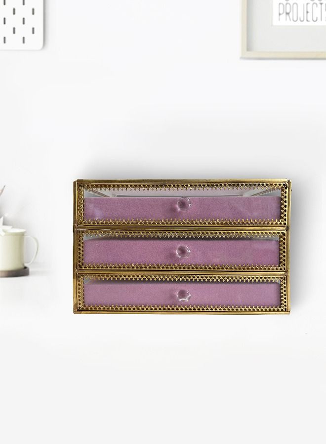 Large Jewelry Display Box Gold Nordic style Makeup Organizer Carrying Cases  - Image 4