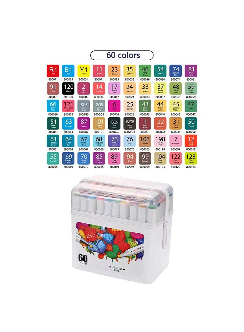  markers مزدوجة الرأس بـ 60 لون 