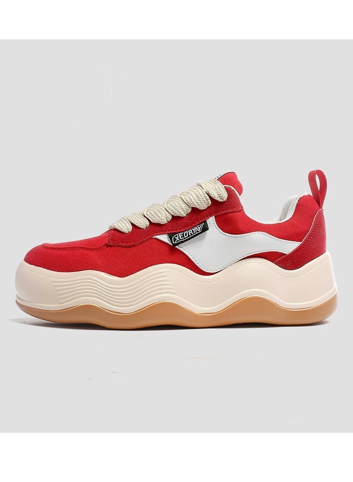 KUYING New Thick Sole Elevated Board Shoes 