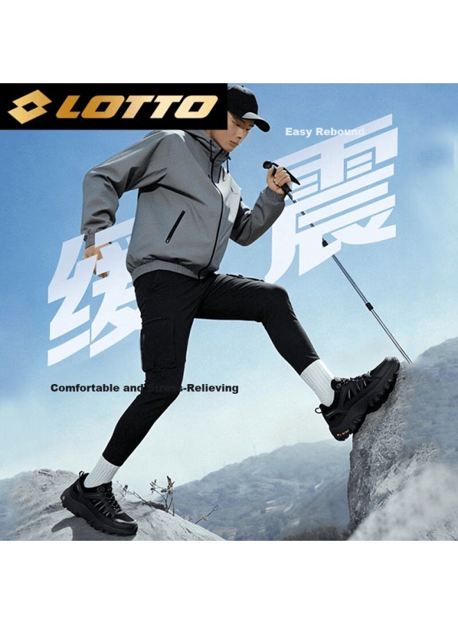 Lotto Hiking Shoes Uni Spring Mesh Breathable Outdoor Mountain Climbing Non-slip Cushioning Sports Running Shoes Black Size 43 - Image 2