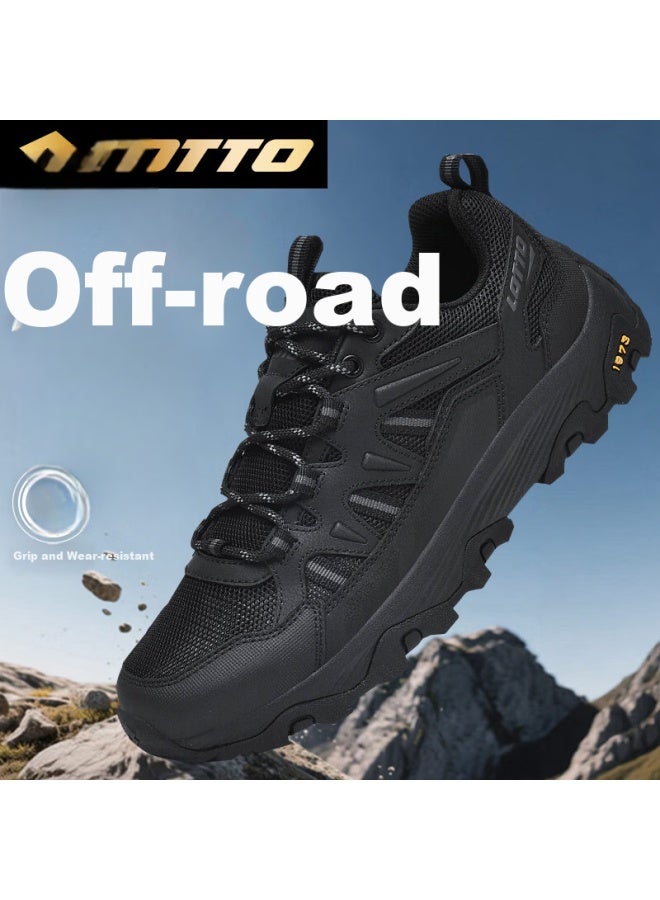 Lotto Hiking Shoes Uni Spring Mesh Breathable Outdoor Mountain Climbing Non-slip Cushioning Sports Running Shoes Black Size 43 - Image 1
