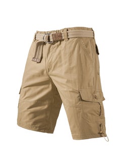 Mens Summer Multi-Pocket Cargo Shorts 003 Khaki
