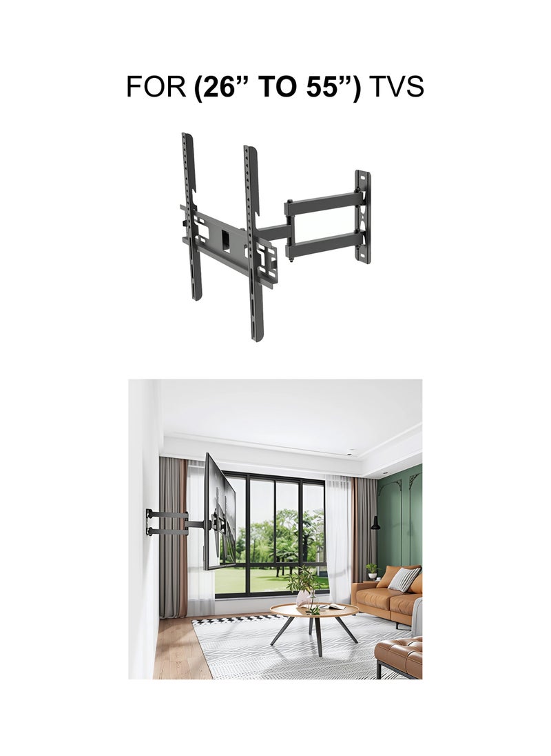 AL DARRA  AL WAQI FUll Motion TV Screen Holder FS-402 for Medium Screens, 26 to 55 Inches - Adjustable Bracket with Flexible Swivel Option  - Image 4