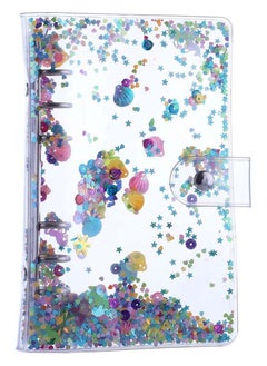 Y&D Binder Cover Loose Leaf with Snap Button PVC 6 Ring Personal Organizer Refillable Notebook Shiny Sequins for Planner  - Image 1