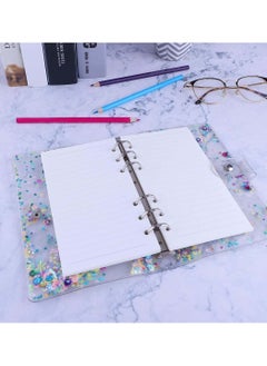 Y&D Binder Cover Loose Leaf with Snap Button PVC 6 Ring Personal Organizer Refillable Notebook Shiny Sequins for Planner  - Image 5