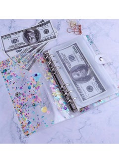 Y&D Binder Cover Loose Leaf with Snap Button PVC 6 Ring Personal Organizer Refillable Notebook Shiny Sequins for Planner  - Image 3