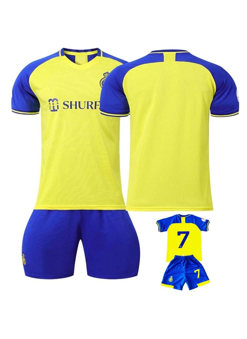 CR7 - Boys Girls Kids Football Jersey Al-Nassr FC Home sport Uniforms set men women - Image 1
