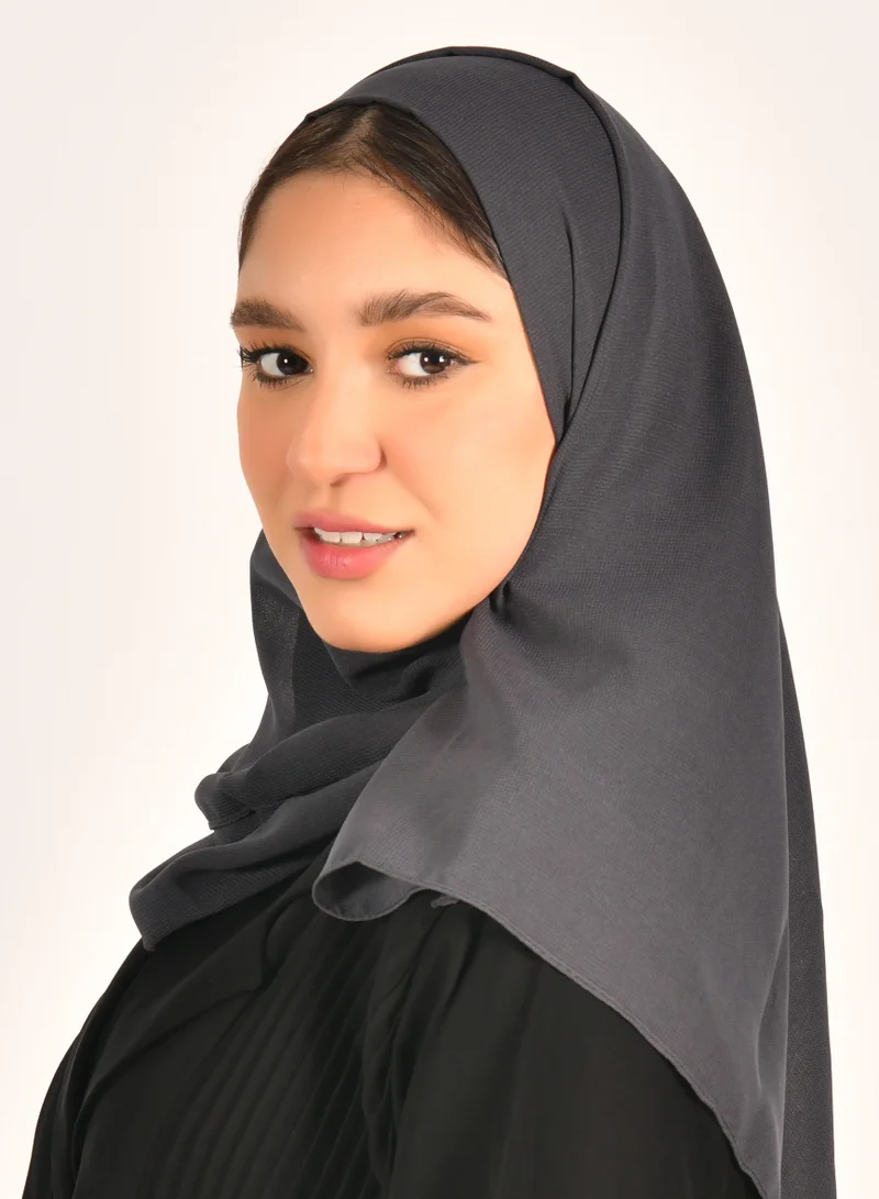 عبايات حوراء طرحه حرير رمادي