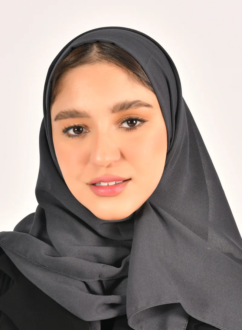 عبايات حوراء طرحه حرير رمادي