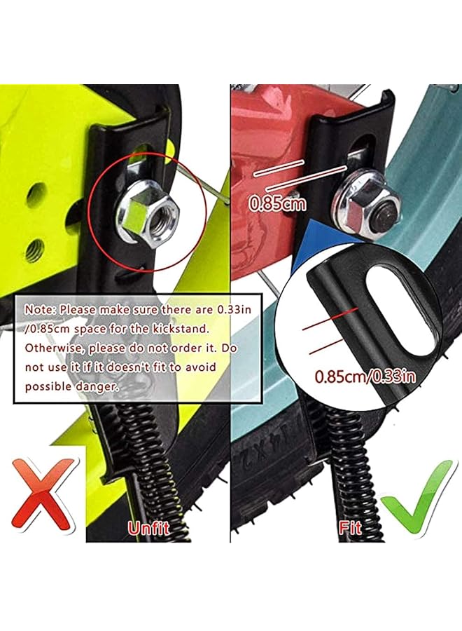 KASTWAVE Bike Kickstand For 18" Kids Bicycle Kick Stand Rear Mount For Premium Steel With Pad Kick Stand Rest For 18 Inch Bike Replacement For Training Wheel (Black 1Pcs) - Image 3