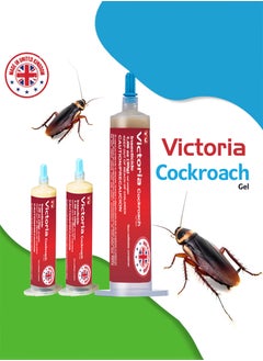 AS SEEN ON TV Victoria Cockroach Gel Bait, 3 Tubes x 30g, German Roach Insect Pest Control, Indoor and Outdoor Use 