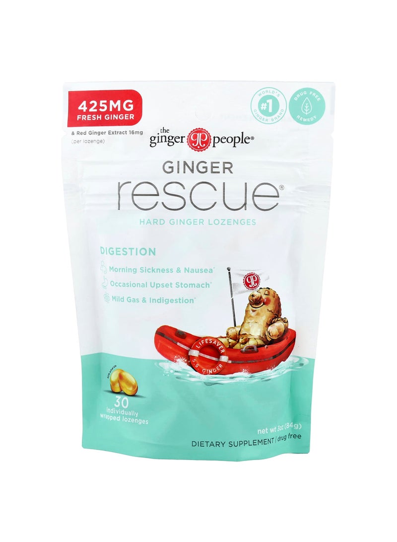 Ginger Rescue®, Hard Ginger Lozenges, 30 Individually Wrapped Lozenges