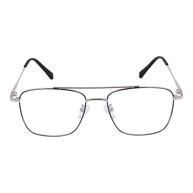 mashamart® Blue Light Blocking Computer Glasses Gaming Filter Transparent Square Eyeglasses for Eye Protection Men and Women, Tablet/Laptop/Mobile/TV, Anti-blue & Anti eyestrain (Silver Black) - Image 2