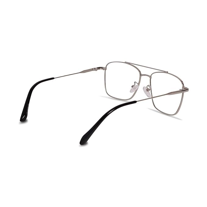 mashamart® Blue Light Blocking Computer Glasses Gaming Filter Transparent Square Eyeglasses for Eye Protection Men and Women, Tablet/Laptop/Mobile/TV, Anti-blue & Anti eyestrain (Silver Black) - Image 5