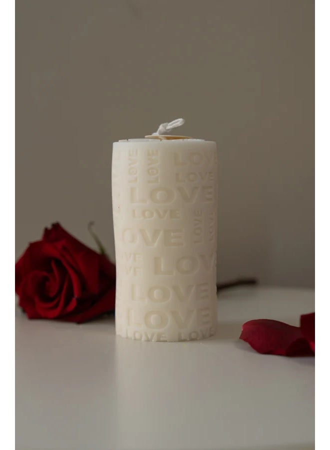 Love Cylinder Valentine Candle