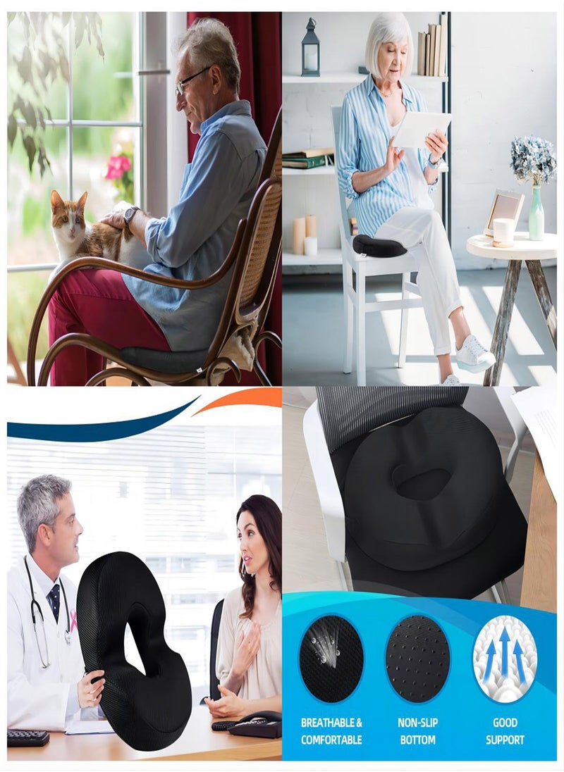 KASTWAVE - Donut Pillow for Tailbone Pain Relief Cushion Hemorrhoid Pillow Two Humps Hip Curve Design for Hemorrhoids Prostate Pregnancy Coccyx Sciatica Post Natal Surgery Portable Donut Cushion - Image 1