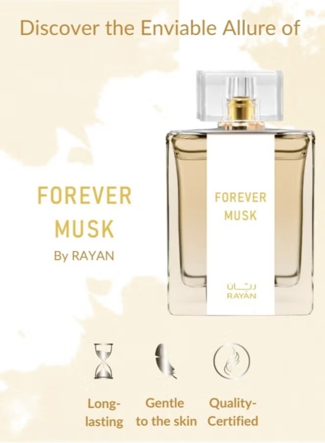 ريان عطر ريان فور إيفر مسك للنساء - ماء عطر عربي طويل الأمد، 100 مل (3.34 أونصة سائلة) مع الأزهار والرحيق الحلو والبرقوق والبرغموت وزهر البرتقال والورد والعنبر والفانيليا - هدية لرمضان والعيد - Image 2