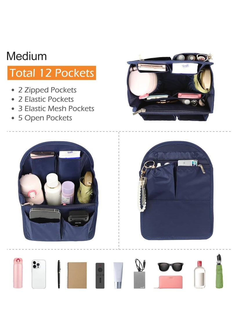 Arabest Backpack Organizer, Insert Liner Hanging Travel Rucksack Purse and Handbag Insert Pocket, High-capacity Divider Foldable Nylon Shoulder Bag Organizer for Men and Women (Blue)  - Image 2