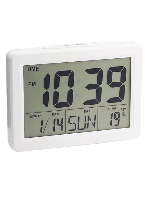 Digital Alarm Clock Calendar, Digital Temperature Display Digital Travel Alarm Clock Battery Operated, Large-Screen Sound Control Clock LED Digital Clock, Electronic Alarm Clock