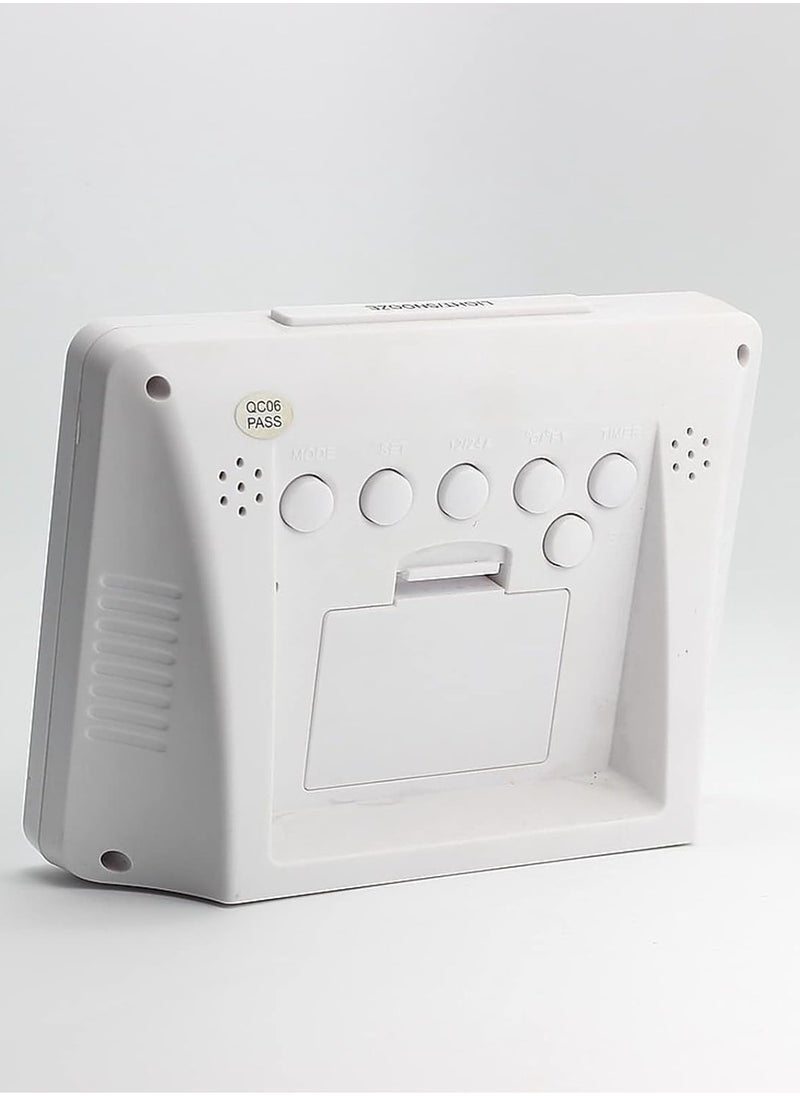 Digital Alarm Clock Calendar, Digital Temperature Display Digital Travel Alarm Clock Battery Operated, Large-Screen Sound Control Clock LED Digital Clock, Electronic Alarm Clock
