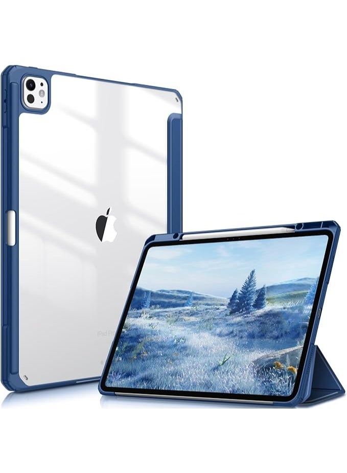 EVO New Compatible with iPad Pro 13 - 2025 (8th Generation) M5  with Built-in Pencil Holder, for iPad Pro 13 Case with Hard Clear Back Shell, Support Pencil Pro & Pencil (USB-C), Auto Wake/Sleep, (Navy) - Image 1