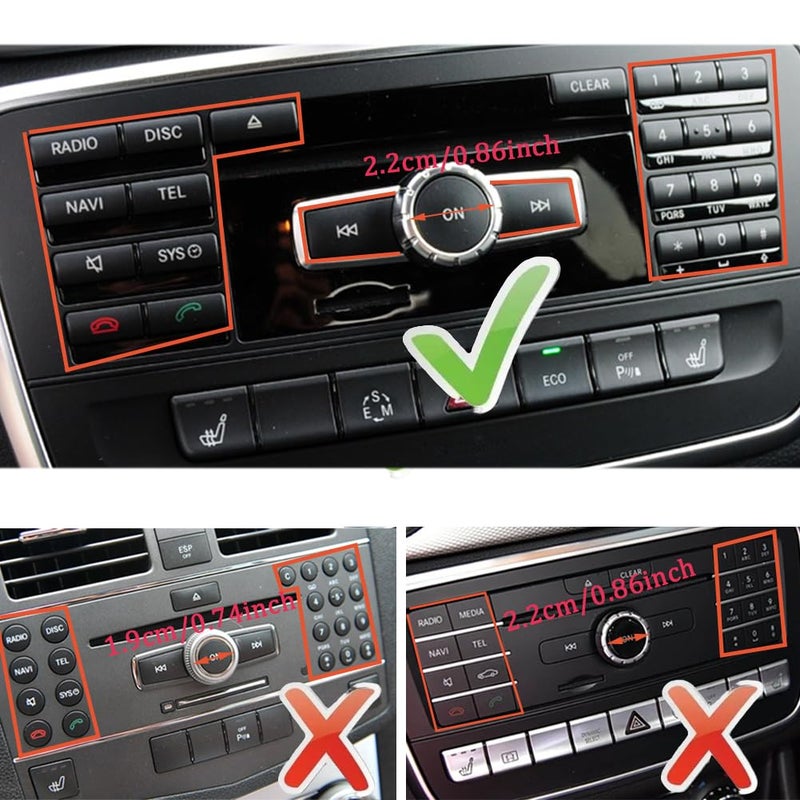 CYCDIY Car Radio ON Volume Button Cover Trim Decal Compatible with Mercedes Benz B C E G Class W246 W204 W212 ML W166 CLSLCLACLSSLKBlack Model A - Image 4