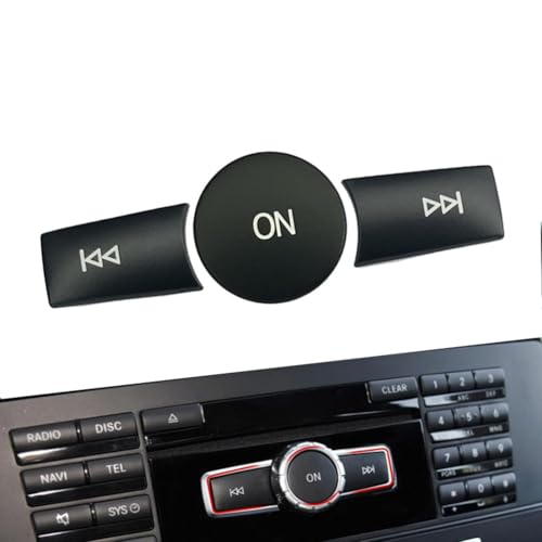 CYCDIY Car Radio ON Volume Button Cover Trim Decal Compatible with Mercedes Benz B C E G Class W246 W204 W212 ML W166 CLSLCLACLSSLKBlack Model A - Image 5