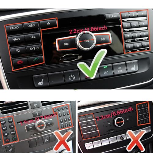 CYCDIY Car Radio ON Volume Button Cover Trim Decal Compatible with Mercedes Benz B C E G Class W246 W204 W212 ML W166 CLSLCLACLSSLKBlack Model A - Image 3