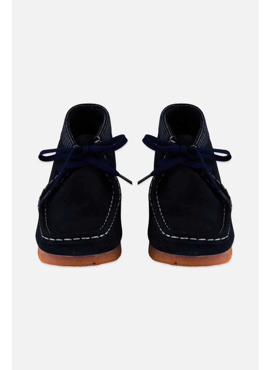 clarks Kids Boys Wide Fit Wallabee Lace Up Casual Boots, Navy  - Image 4