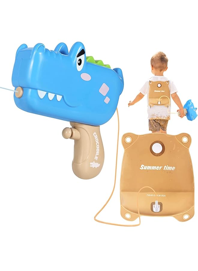 SYOSI Backpack Crocodile Water Guns For Kids Ages 4 8 – Automatic Squirt Gun With 1300Cc High Capacity And 20 Ft Range – Perfect For Summer Fun! - Image 1